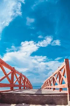 Beach with a dramatic and beautiful sky Stock Photos