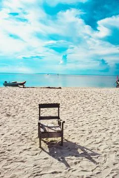 Beach with a dramatic and beautiful sky Stock Photos