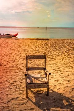 Beach with a dramatic and beautiful sky Stock Photos