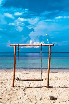 Beach with a dramatic and beautiful sky Foto stock