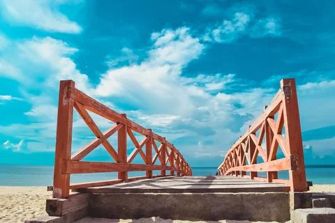 Beach with a dramatic and beautiful sky Stock Photos