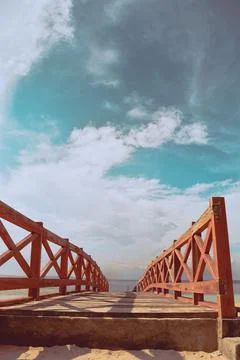 Beach with a dramatic and beautiful sky Stock Photos