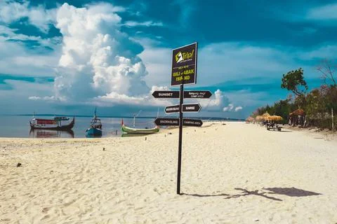 Beach with a dramatic and beautiful sky Stock Photos