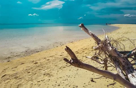 Beach with a dramatic and beautiful sky Stock Photos