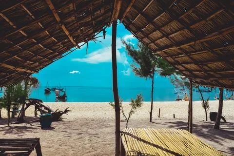Beach with a dramatic and beautiful sky Stock Photos