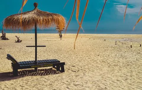 Beach with a dramatic and beautiful sky Foto stock