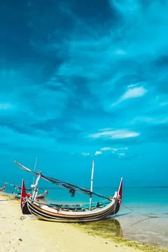 Beach with a dramatic and beautiful sky Stock Photos