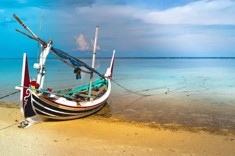 Beach with a dramatic and beautiful sky Stock Photos