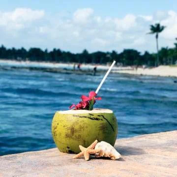 Beach drink Stock Photos