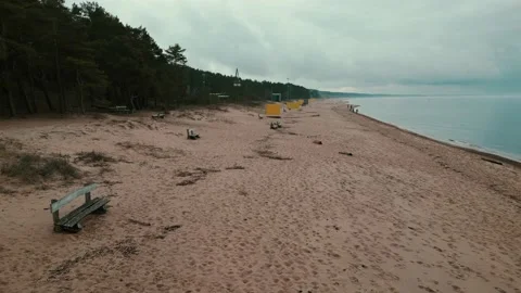 Beach drone flying forward Video stock 236946728