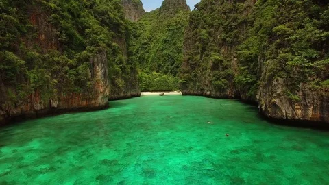 Beach by Drone, Krabi, Thailand Stock Footage 73721981