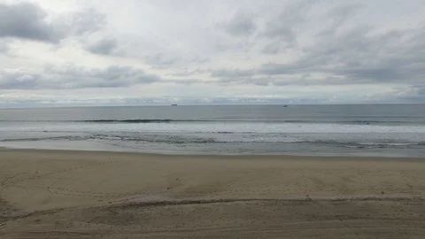 Beach Drone Landing Stock Footage