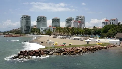 Beach drone shot Видео 101265774