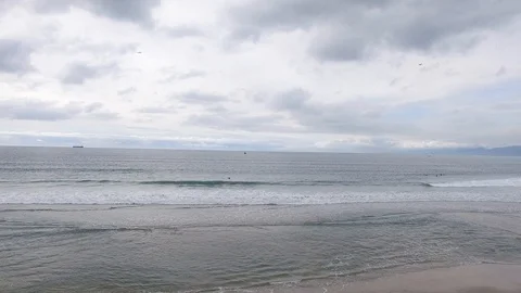 Beach Drone Shot Landing Stock Footage