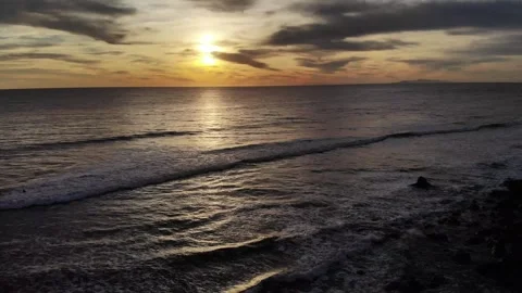 Beach drone at sunset Video stock 297228576