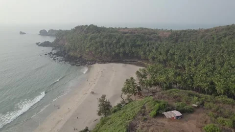 Beach drone view at goa Video stock 245839780