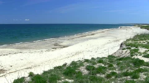 Beach from dune cliff Stock Footage 11905207