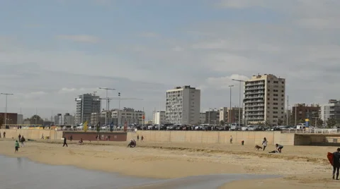 Beach During Cold Season Stock Footage 48605426