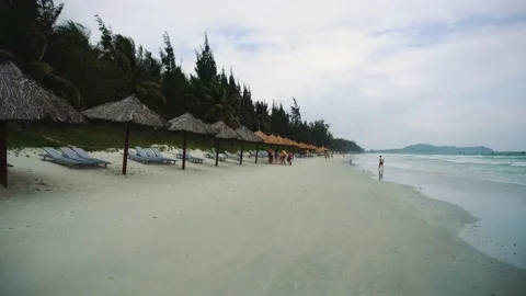 Beach during a storm Stock Footage 132169637