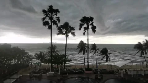 Beach during storm Stock Footage 217675736