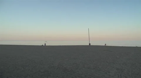 Beach at dusk. 4K UHD. Stock Footage 52001507