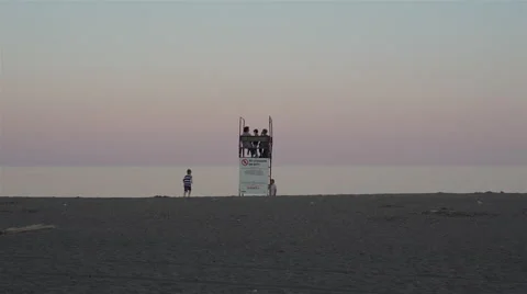 Beach at dusk. 4K UHD. Video stock 52002644