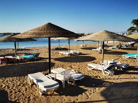 Beach in the egypt Stock Photos