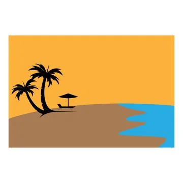 Beach element vector design Stock Illustration