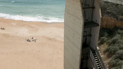 Beach elevator Albufeira Portugal Video stock 118356469