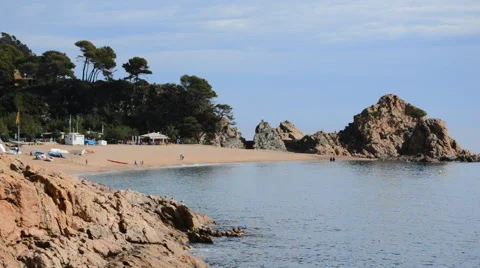 Beach Empty in Beautiful Weather Stock Footage 46967154