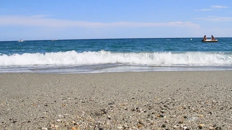 On the beach in the end of summer Vídeo Stock 97394803
