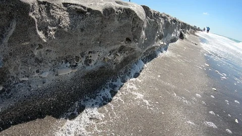 Beach erosion Stock Footage 105745978