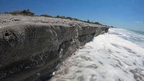 Beach erosion Stock Footage 105746031