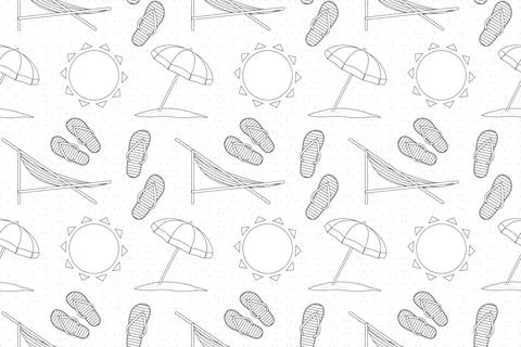Beach Essentials Coloring Page イラスト素材