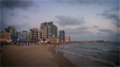 Beach in the evening sky Stock Footage 40014248