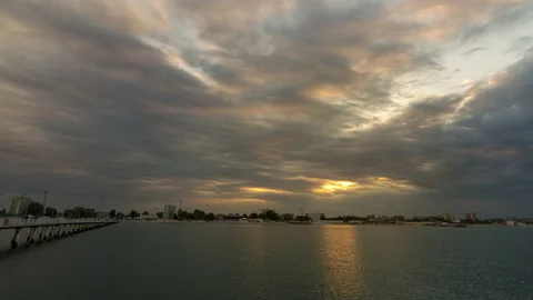 Beach on evening sunset Stock Footage 132948745