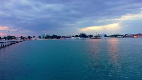 Beach on evening sunset Stock Footage 134023660