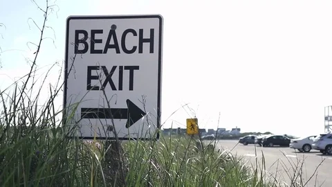 Beach Exit Sign Video stock 84749557