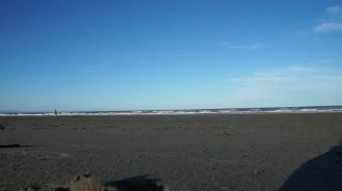 Beach far away ant view Video stock 46183476
