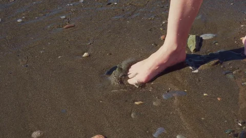 Beach Feet Closeup. Stock Footage 124755389