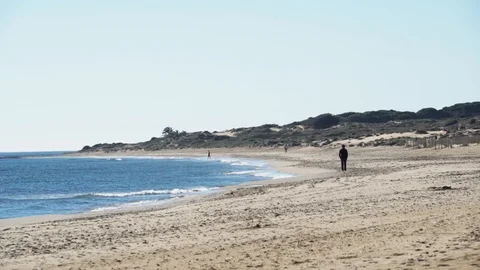Beach few people Stock Footage 89651121