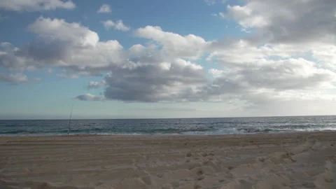 Beach Fishing Pole Stock Footage 165243768