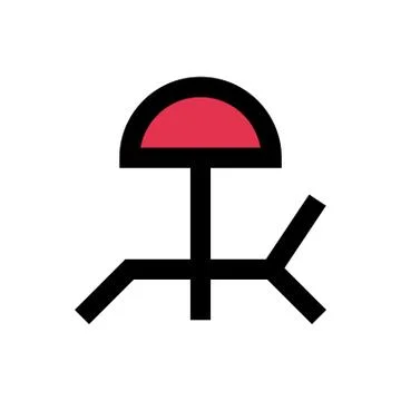 Beach flat color icon イラスト素材