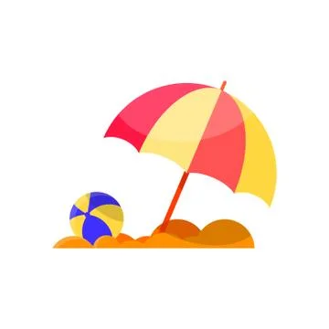 Beach flat icon Stock Illustration