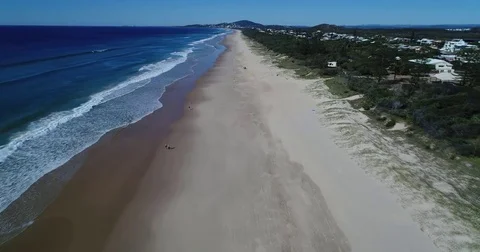 Beach flight over sand Stock Footage 79549455