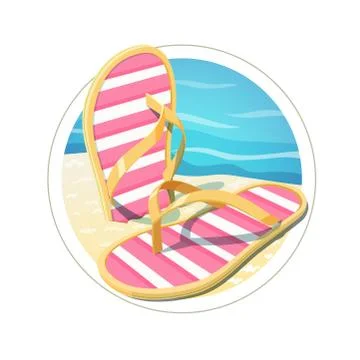 Beach flip flops Stock Illustration