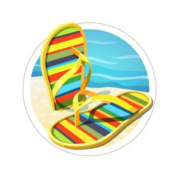 Beach flip flops Stock Illustration