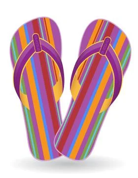 Beach flip flops illustration Stock Illustration