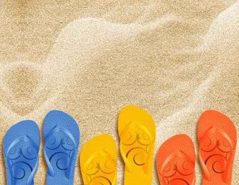 Beach flip flops Stock Photos