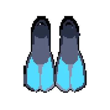 Beach flippers pixel art vector illustration Stock Illustration